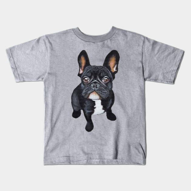 Dog French Bulldog Kids T-Shirt by PaperTigress